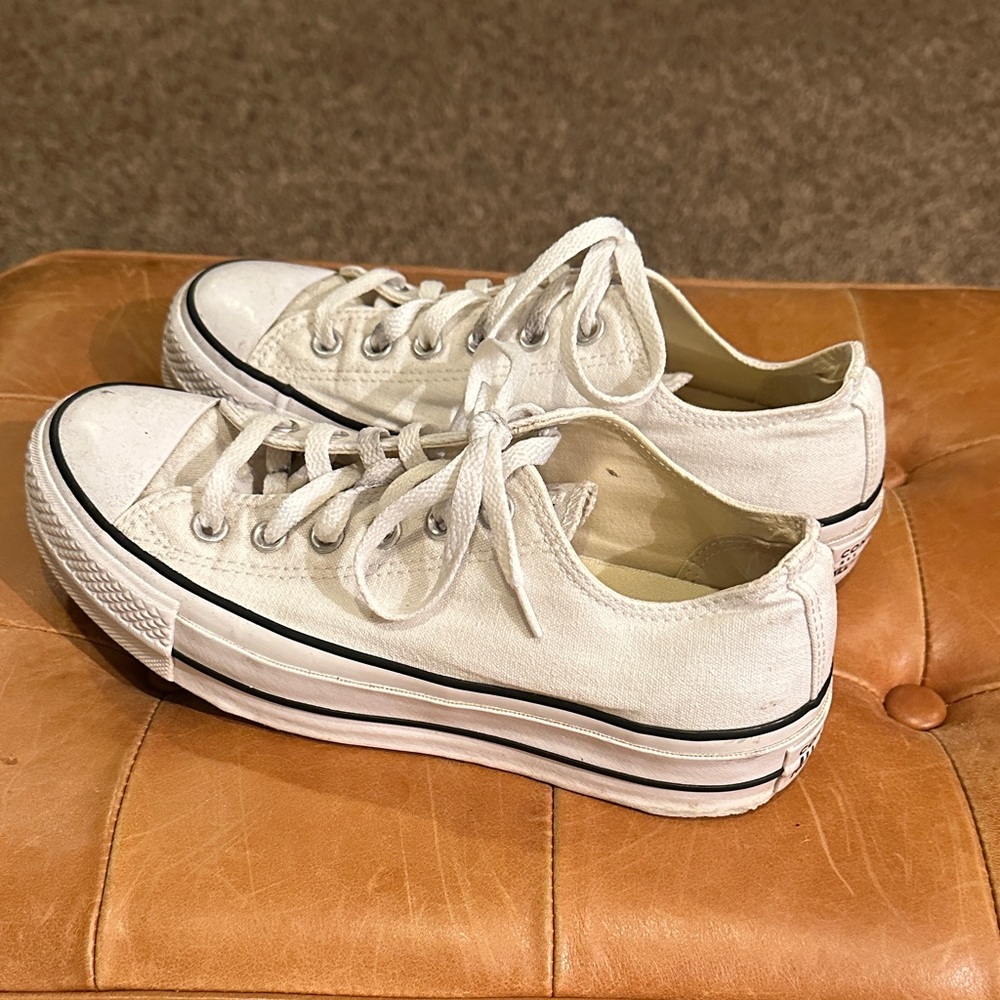 Classic White Low-Top Canvas Sneakers